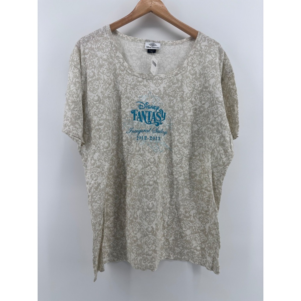 Fantasy Inaugural Sailings 2012-2013 Tee Womens Beige Disney Cruise Line 2XL NWT